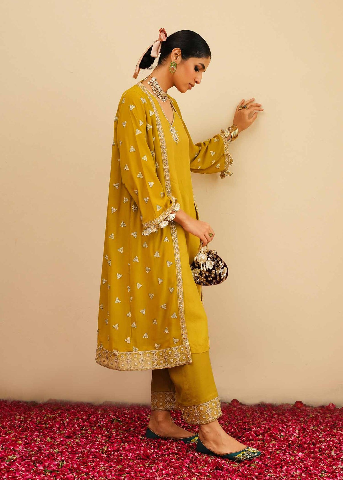 Mahgul | Eid Edit 2024 | Mustard Shine by Mahgul - Designer Dress - Type: Ladies Clothes - Available at Libayah - 100% Original