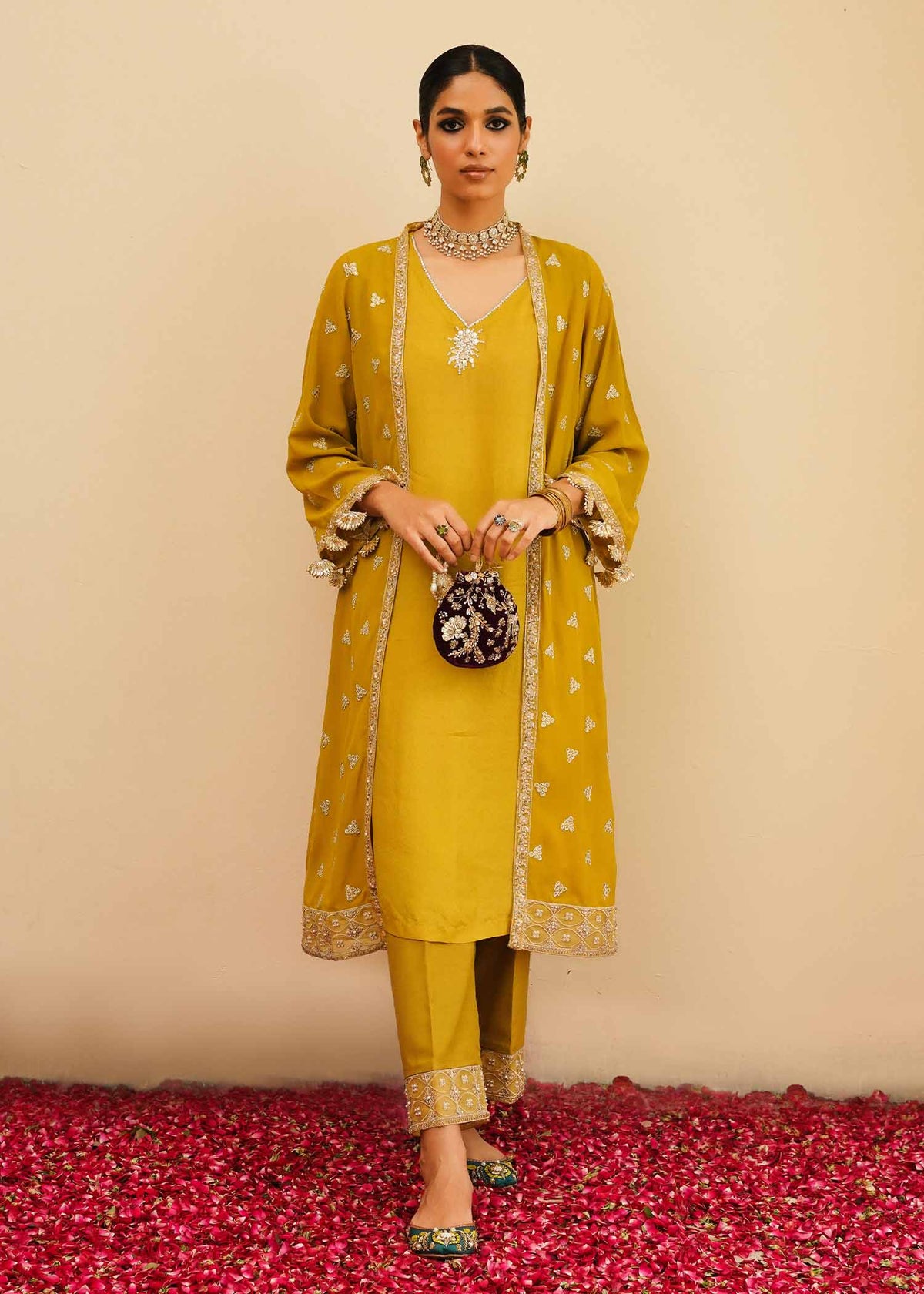 Mahgul | Eid Edit 2024 | Mustard Shine by Mahgul - Designer Dress - Type: Ladies Clothes - Available at Libayah - 100% Original