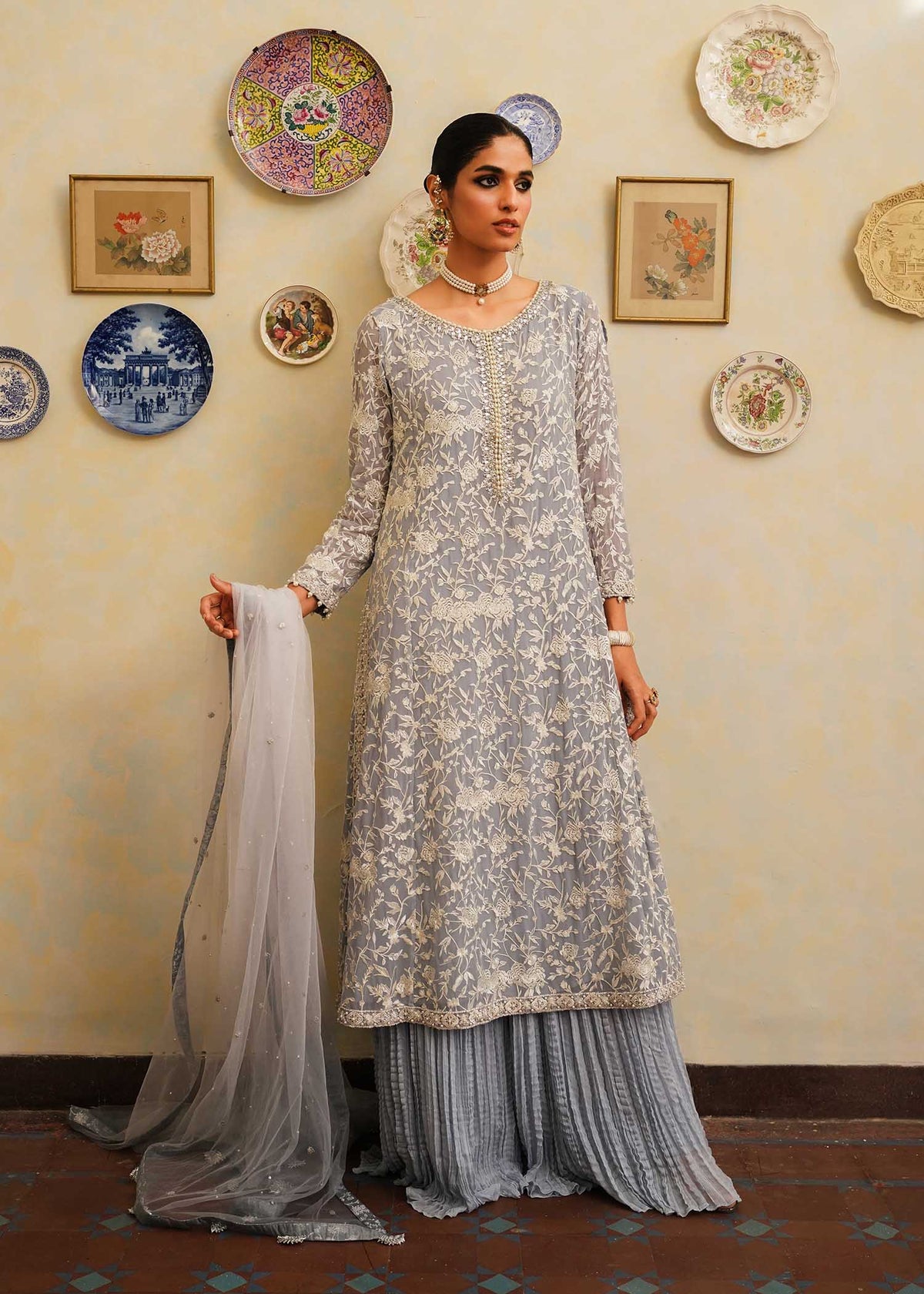 Mahgul | Eid Edit 2024 | Sage Reverie by Mahgul - Designer Dress - Type: Ladies Clothes - Available at Libayah - 100% Original