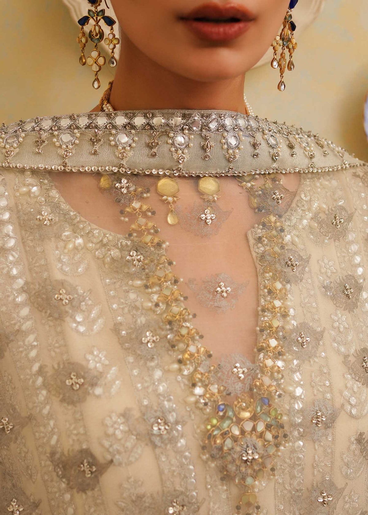 Mahgul | Eid Edit 2024 | Crushed Silver by Mahgul - Designer Dress - Type: Ladies Clothes - Available at Libayah - 100% Original