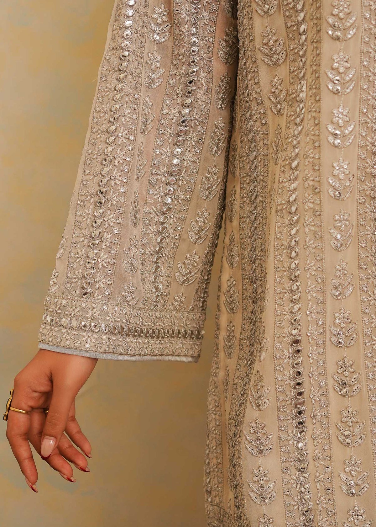 Mahgul | Eid Edit 2024 | Crushed Silver by Mahgul - Designer Dress - Type: Ladies Clothes - Available at Libayah - 100% Original