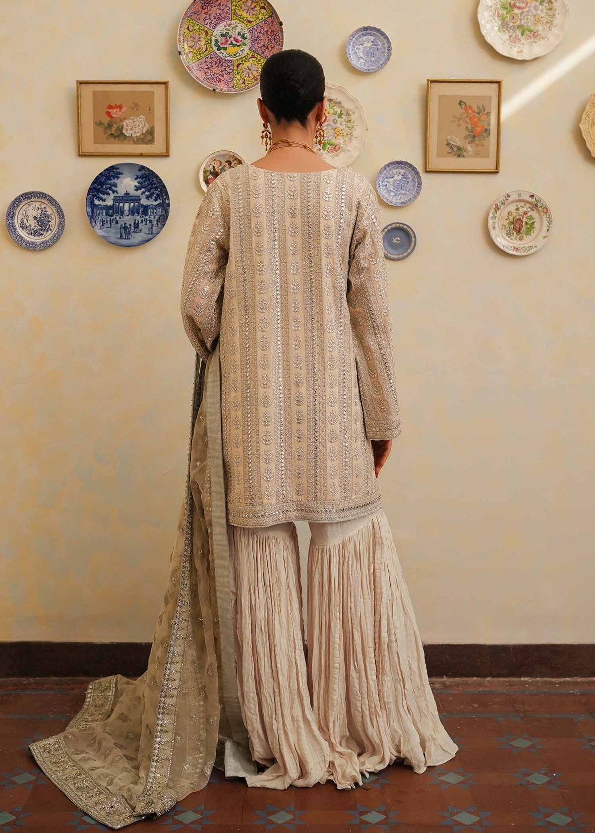 Mahgul | Eid Edit 2024 | Crushed Silver by Mahgul - Designer Dress - Type: Ladies Clothes - Available at Libayah - 100% Original