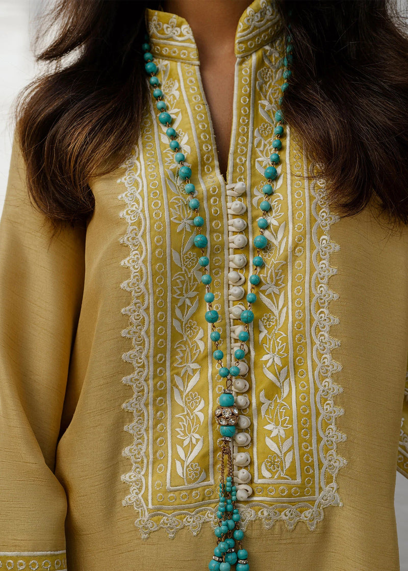 Mahgul | Eid Edit 2024 | Yellow Gold by Mahgul - Designer Dress - Type: Ladies Clothes - Available at Libayah - 100% Original