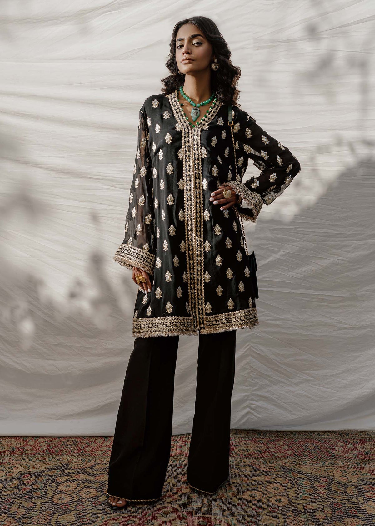 Mahgul | Eid Edit 2024 | Black Stone by Mahgul - Designer Dress - Type: Ladies Clothes - Available at Libayah - 100% Original