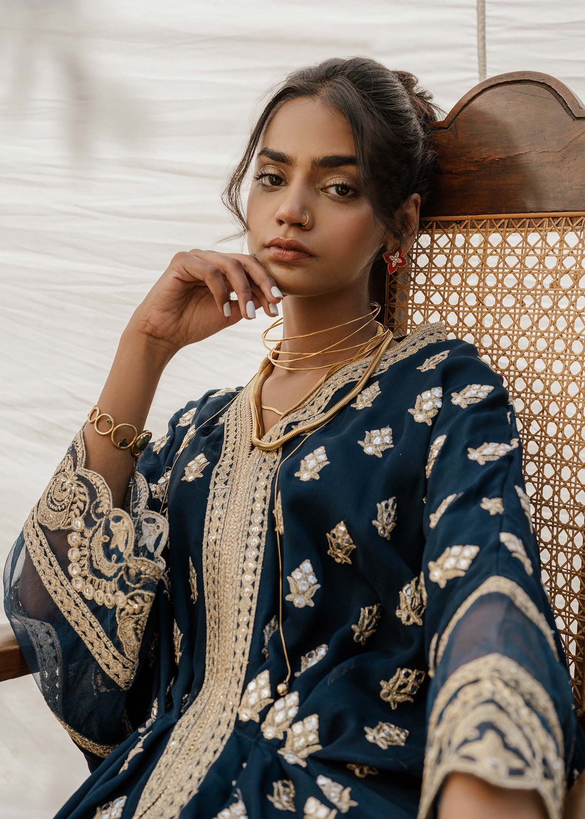 Mahgul | Eid Edit 2024 | Indigo Mirror by Mahgul - Designer Dress - Type: Ladies Clothes - Available at Libayah - 100% Original