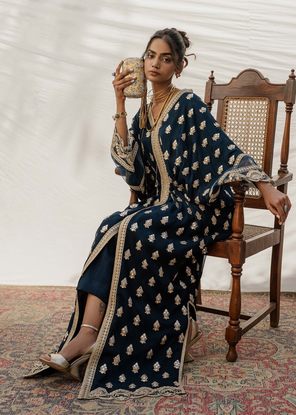 Mahgul | Eid Edit 2024 | Indigo Mirror by Mahgul - Designer Dress - Type: Ladies Clothes - Available at Libayah - 100% Original