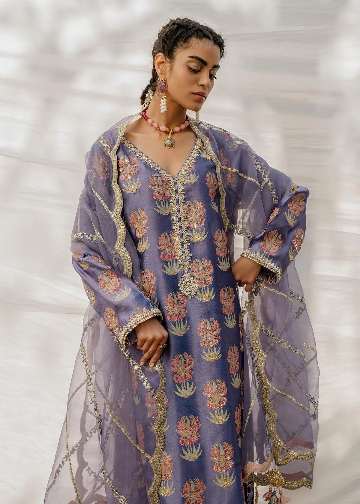 Mahgul | Eid Edit 2024 | Damson Diamante by Mahgul - Designer Dress - Type: Ladies Clothes - Available at Libayah - 100% Original