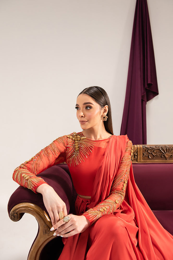 Maria Osama Khan | Tiffany Formals | Carnelian by Maria Osama Khan - Designer Dress - Type: Ladies Clothes - Available at Libayah - 100% Original