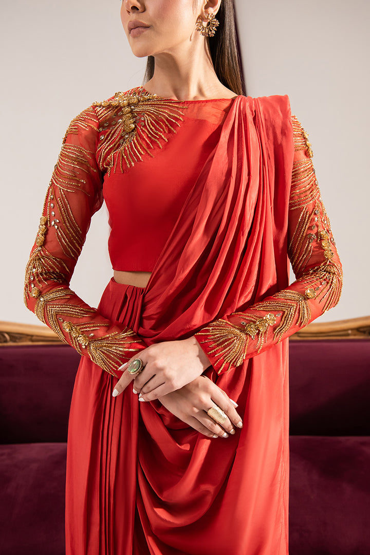 Maria Osama Khan | Tiffany Formals | Carnelian by Maria Osama Khan - Designer Dress - Type: Ladies Clothes - Available at Libayah - 100% Original