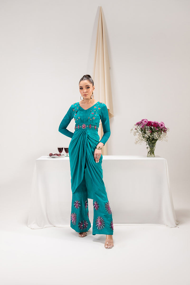 Maria Osama Khan | Tiffany Formals | Aquamarine by Maria Osama Khan - Designer Dress - Type: Ladies Clothes - Available at Libayah - 100% Original