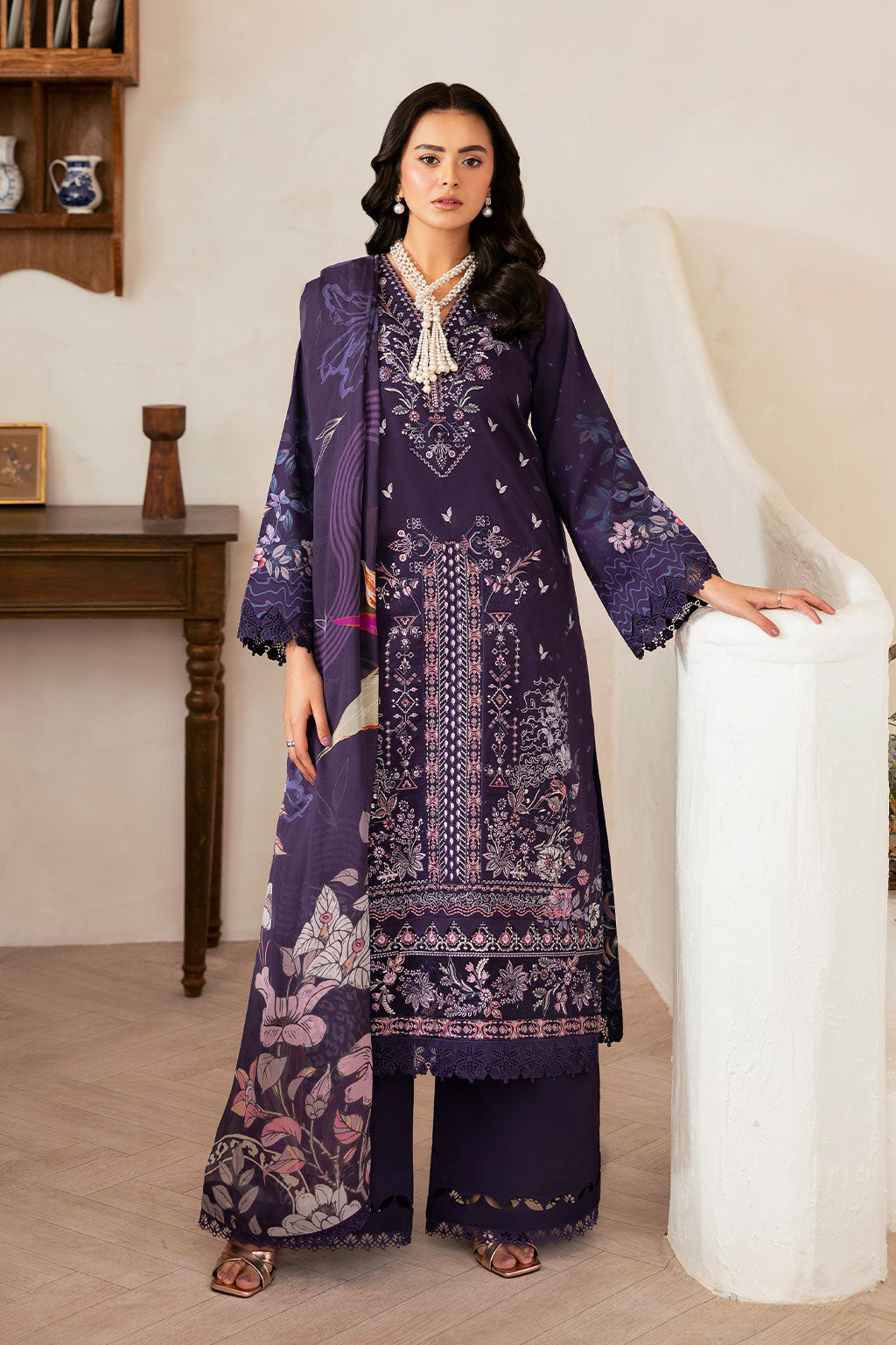 Ramsha | Mashaal Luxury Lawn | L-1401 by Ramsha - Designer Dress  - Type : Ladies Clothes - Available at Libayah - 100% Original 