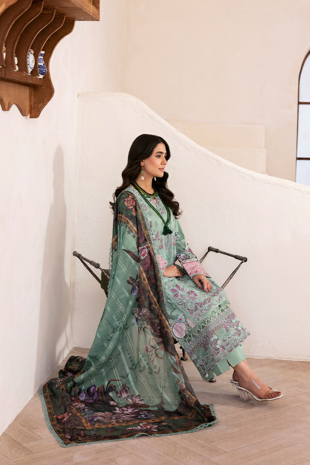 Ramsha | Mashaal Luxury Lawn | L-1405 by Ramsha - Designer Dress  - Type : Ladies Clothes - Available at Libayah - 100% Original 