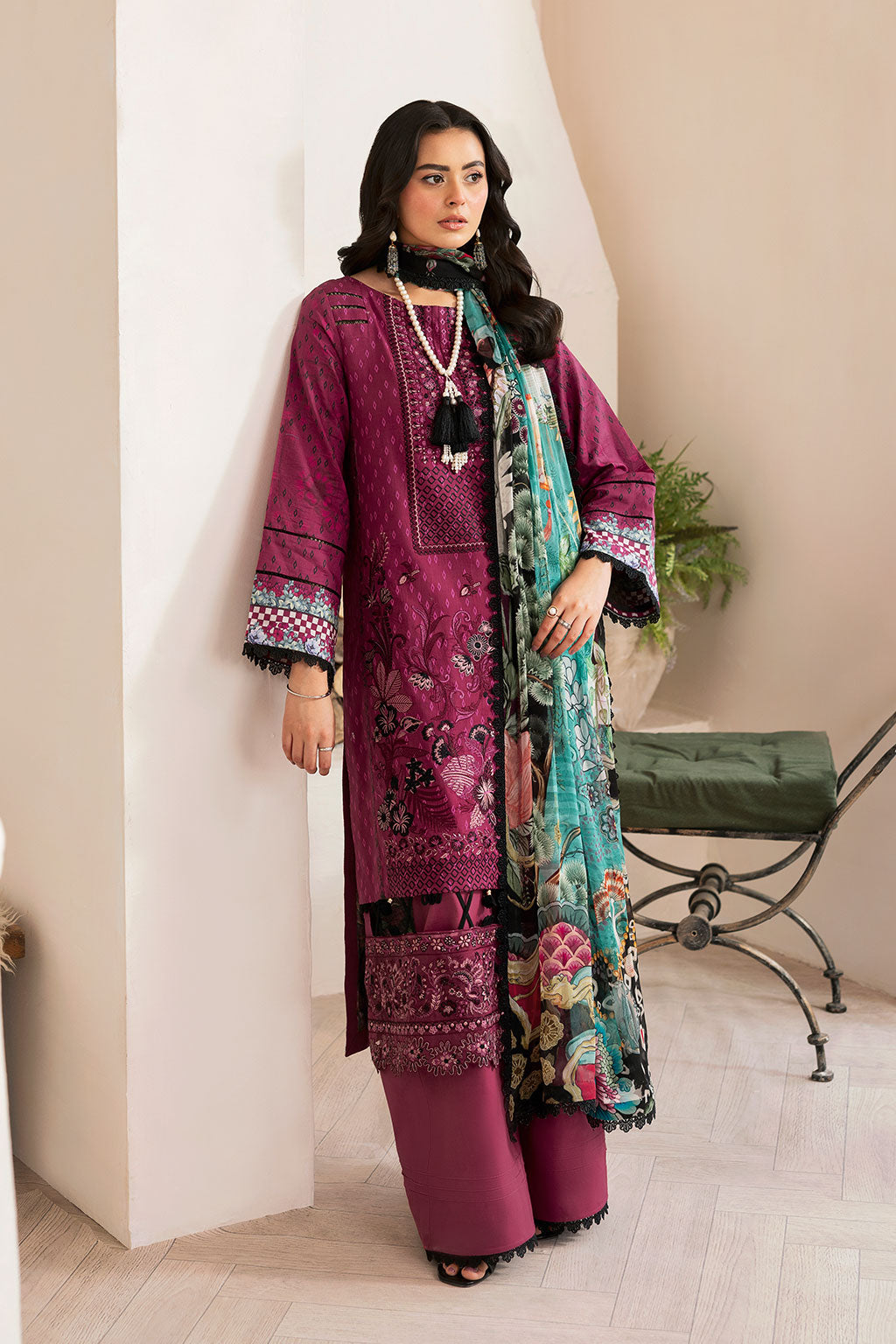Ramsha | Mashaal Luxury Lawn |  L-1402 by Ramsha - Designer Dress  - Type : Ladies Clothes - Available at Libayah - 100% Original 