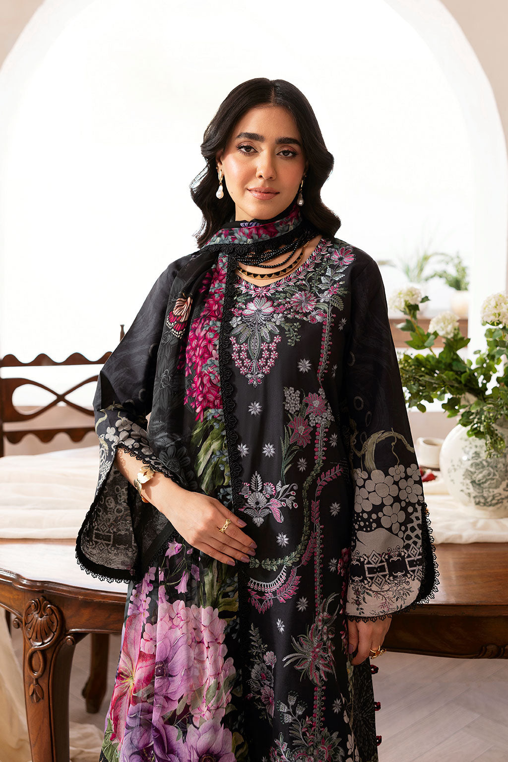 Ramsha | Mashaal Luxury Lawn | L-1403 by Ramsha - Designer Dress  - Type : Ladies Clothes - Available at Libayah - 100% Original 