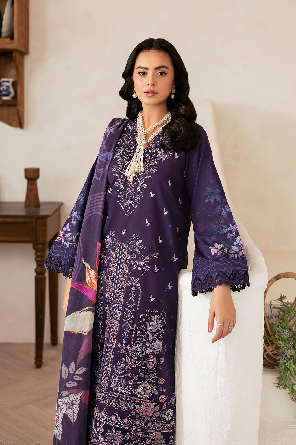 Ramsha | Mashaal Luxury Lawn | L-1401 by Ramsha - Designer Dress  - Type : Ladies Clothes - Available at Libayah - 100% Original 
