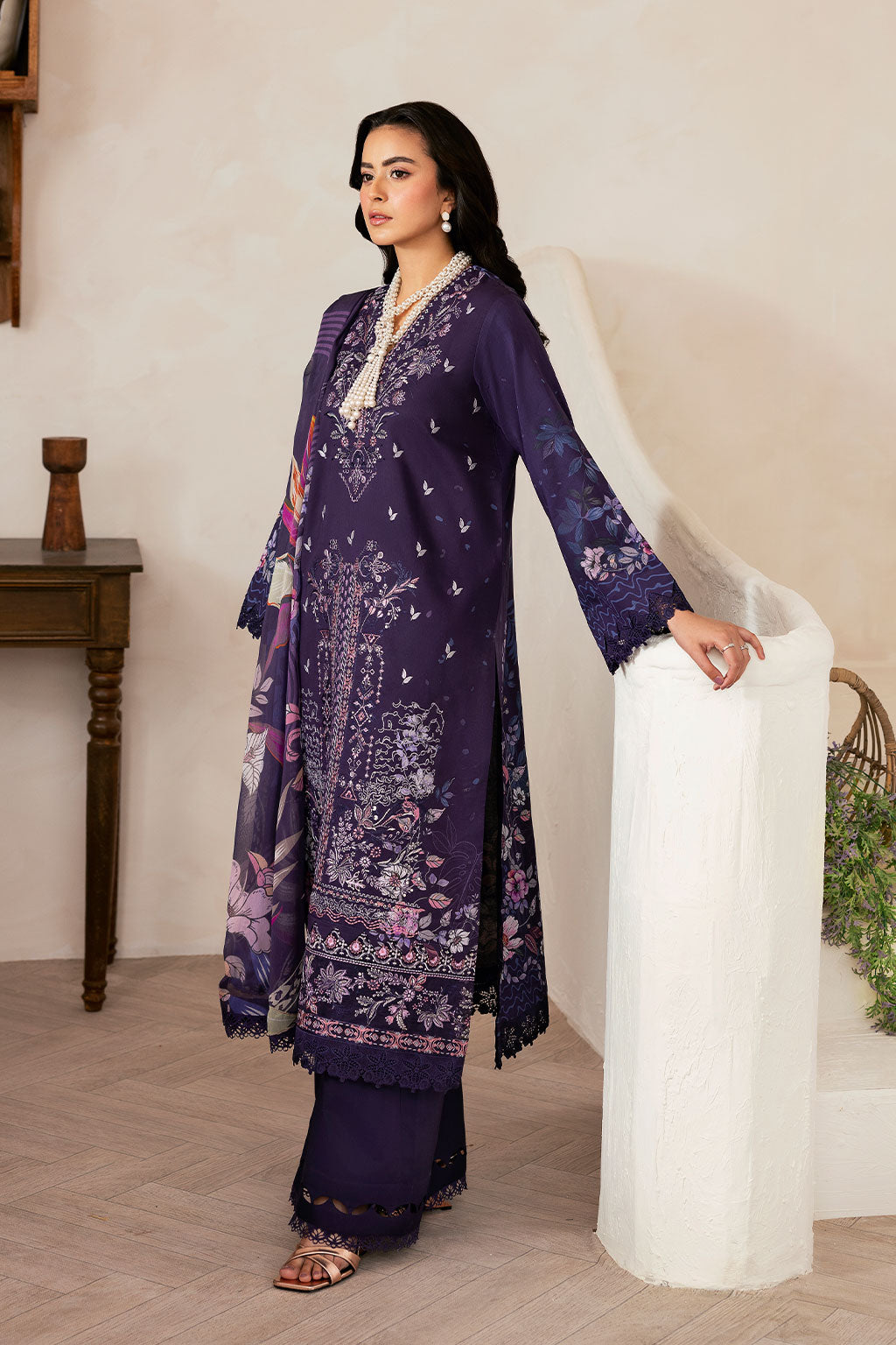Ramsha | Mashaal Luxury Lawn | L-1401 by Ramsha - Designer Dress  - Type : Ladies Clothes - Available at Libayah - 100% Original 