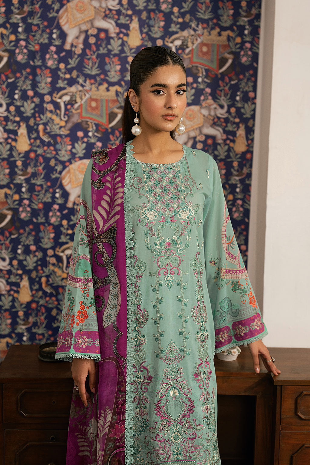 Ramsha | Mashal Luxury Lawn | L-1609 by Ramsha - Designer Dress  - Type : Ladies Clothes - Available at Libayah - 100% Original 