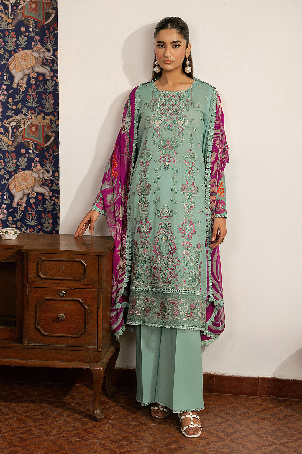 Ramsha | Mashal Luxury Lawn | L-1609 by Ramsha - Designer Dress  - Type : Ladies Clothes - Available at Libayah - 100% Original 