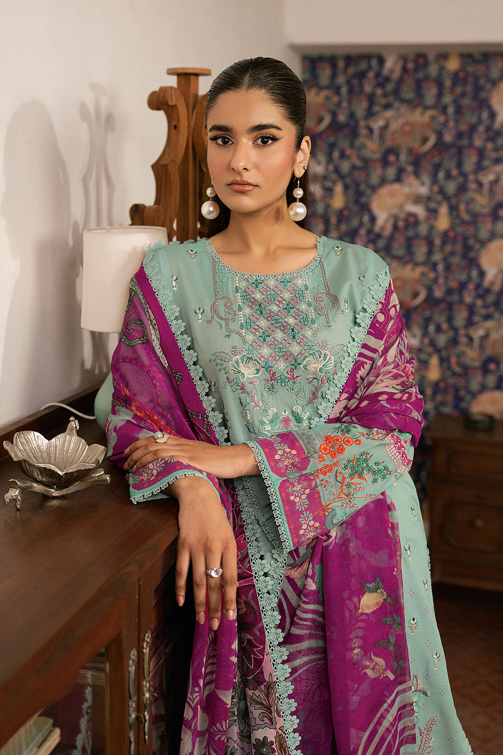 Ramsha | Mashal Luxury Lawn | L-1609 by Ramsha - Designer Dress  - Type : Ladies Clothes - Available at Libayah - 100% Original 