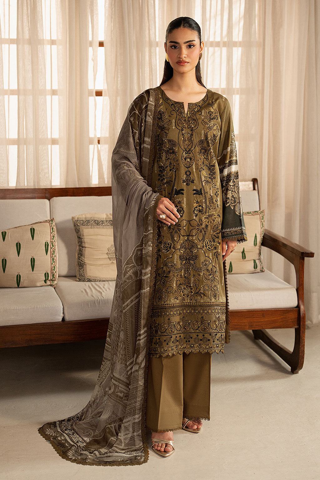 Ramsha | Mashal Luxury Lawn | L-1612 by Ramsha - Designer Dress  - Type : Ladies Clothes - Available at Libayah - 100% Original 