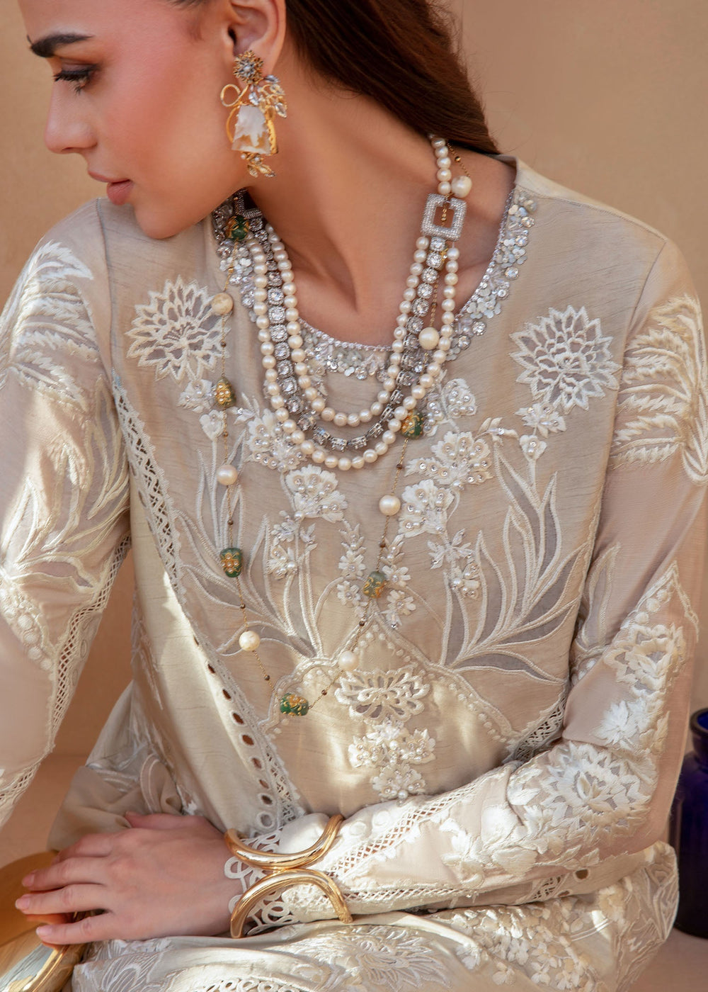 Saira Shakira | Rosea Casual Pret 25 | Latte Glow by Saira Shakira - Designer Dress  - Type : Ladies Clothes - Available at Libayah - 100% Original 