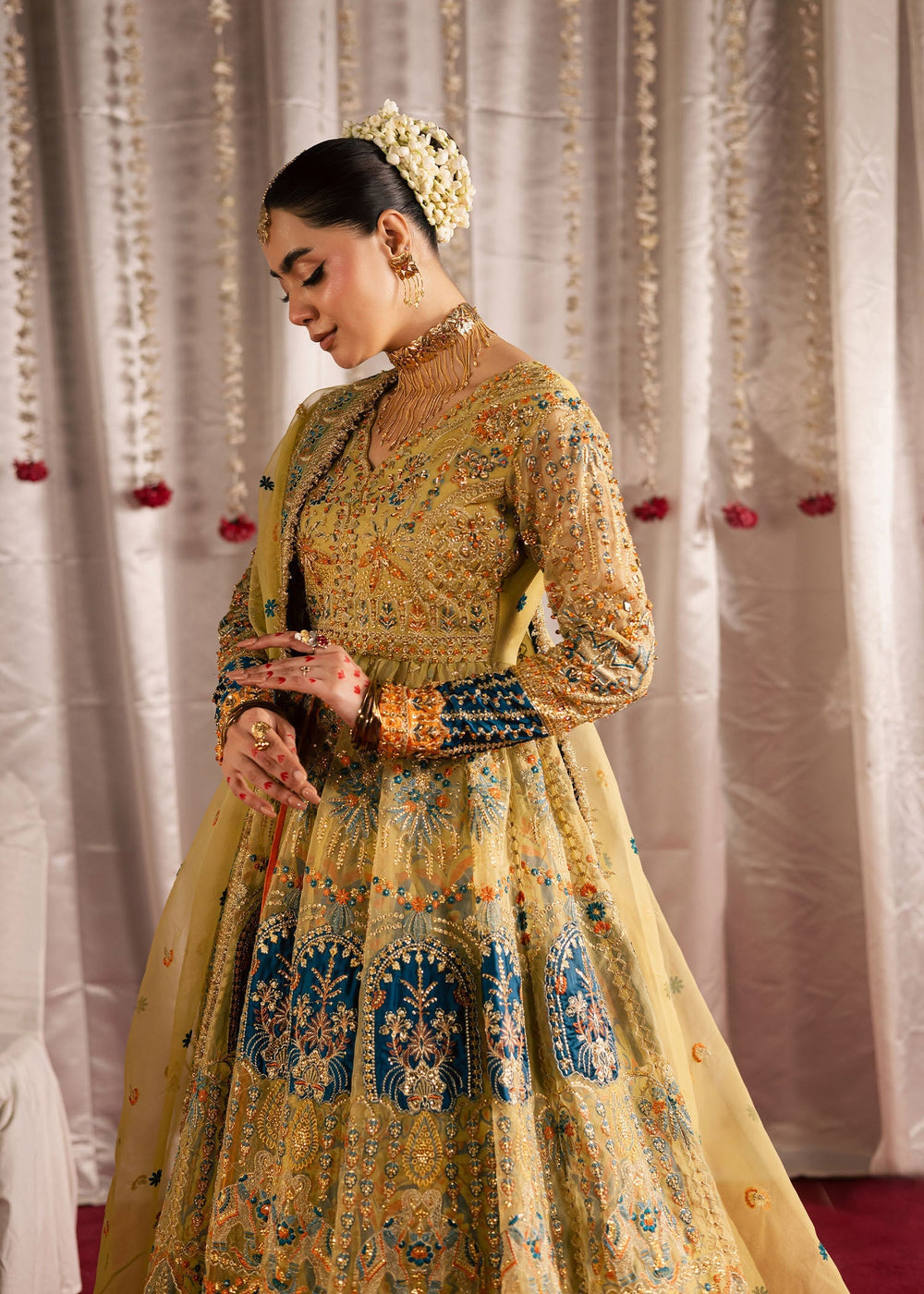 Maria Osama Khan | Jhil Mil Wedding Festive | Sunehri - Maria Osama by Maria Osama Khan - Designer Dress  - Type : Ladies Clothes - Available at Libayah - 100% Original 