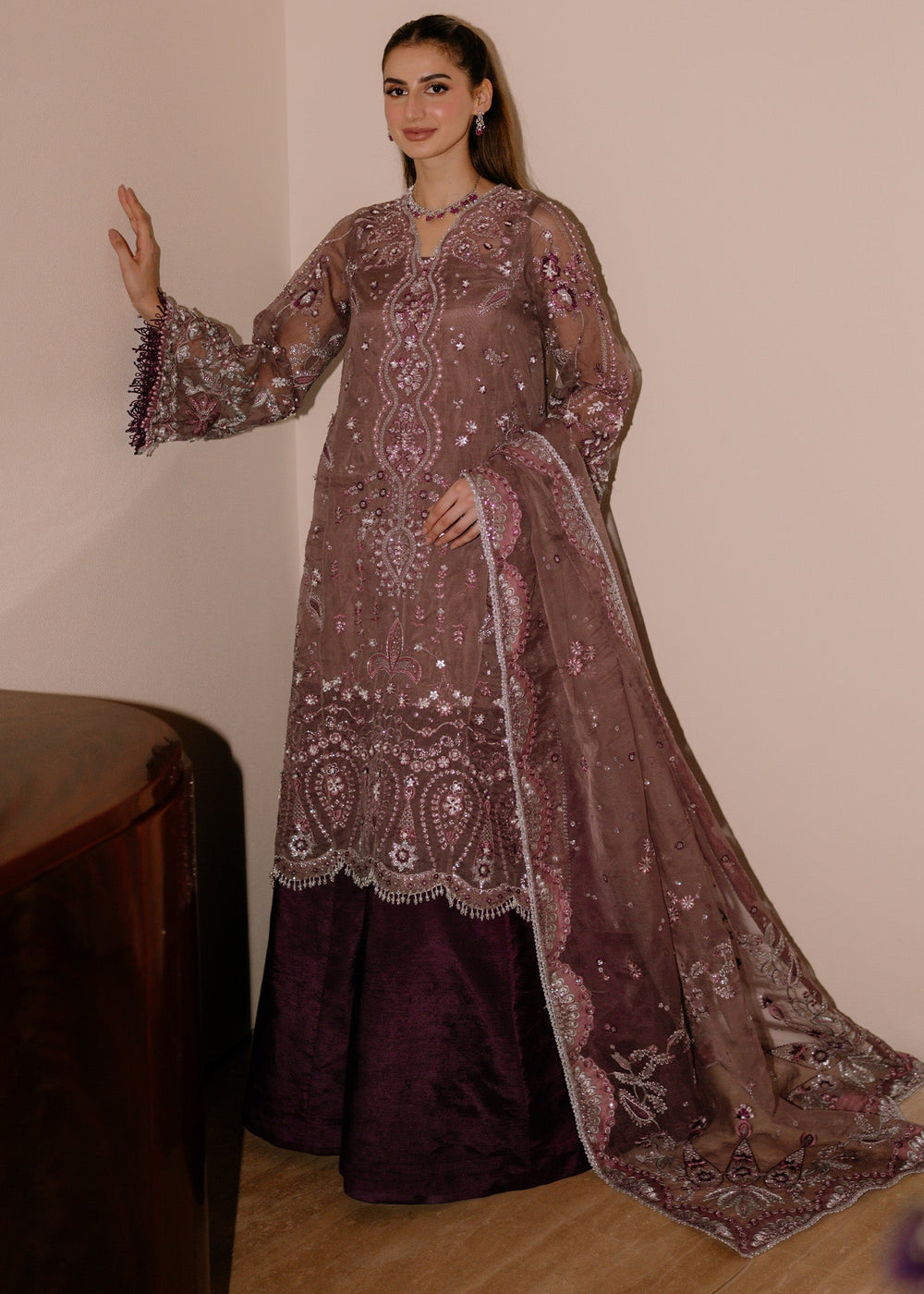 Sadaf Fawad Khan | Festive 25 | Wistful Mauve by Sadaf Fawad Khan - Designer Dress  - Type : Ladies Clothes - Available at Libayah - 100% Original 