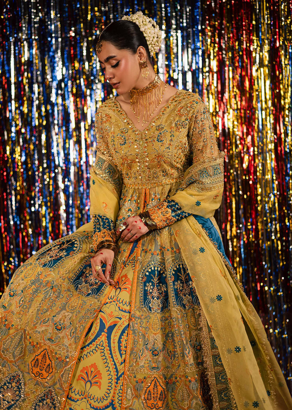 Maria Osama Khan | Jhil Mil Wedding Festive | Sunehri - Maria Osama by Maria Osama Khan - Designer Dress  - Type : Ladies Clothes - Available at Libayah - 100% Original 