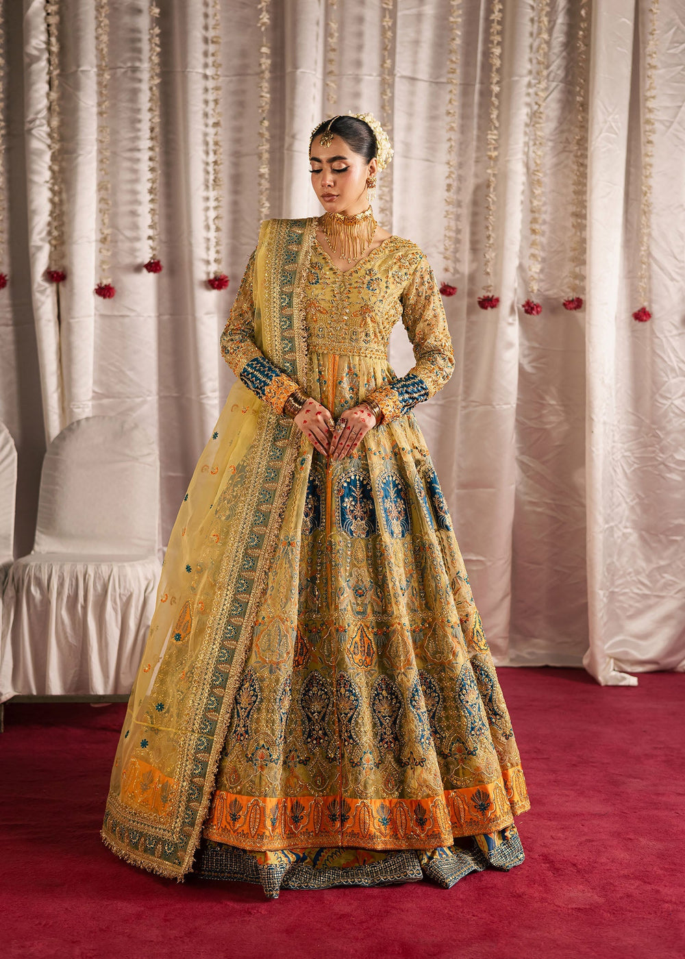 Maria Osama Khan | Jhil Mil Wedding Festive | Sunehri - Maria Osama by Maria Osama Khan - Designer Dress  - Type : Ladies Clothes - Available at Libayah - 100% Original 