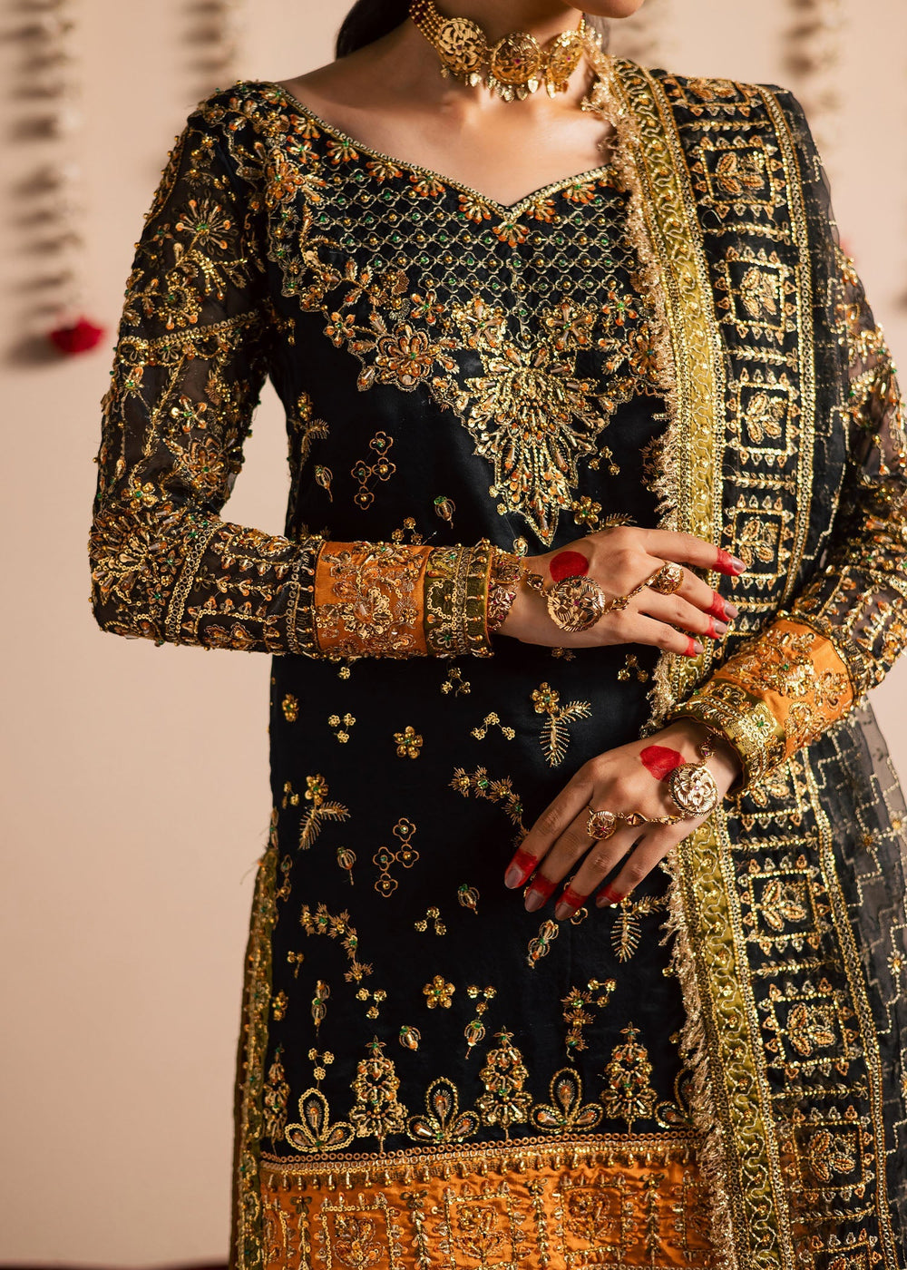 Maria Osama Khan | Jhil Mil Wedding Festive | Surmayi - Maria Osama by Maria Osama Khan - Designer Dress  - Type : Ladies Clothes - Available at Libayah - 100% Original 