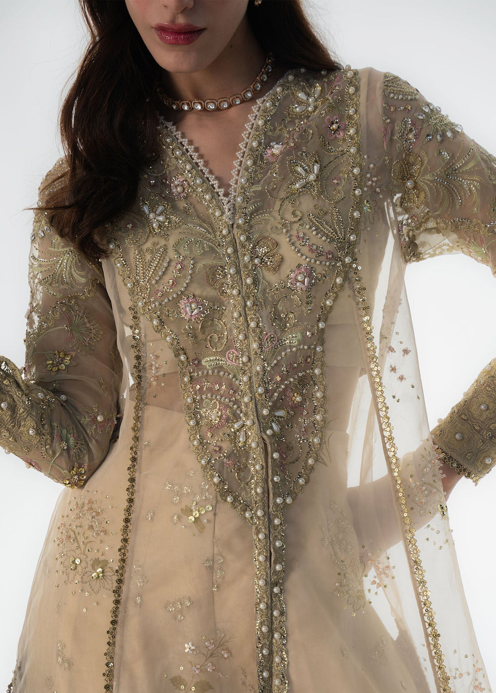 Sadaf Fawad Khan | Festive 25 | Ivory Celeste by Sadaf Fawad Khan - Designer Dress  - Type : Ladies Clothes - Available at Libayah - 100% Original 