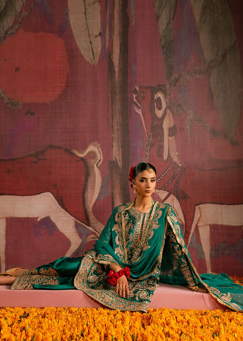 Haseens | Gehna Formals | Zamarud by Haseens - Designer Dress  - Type : Ladies Clothes - Available at Libayah - 100% Original 