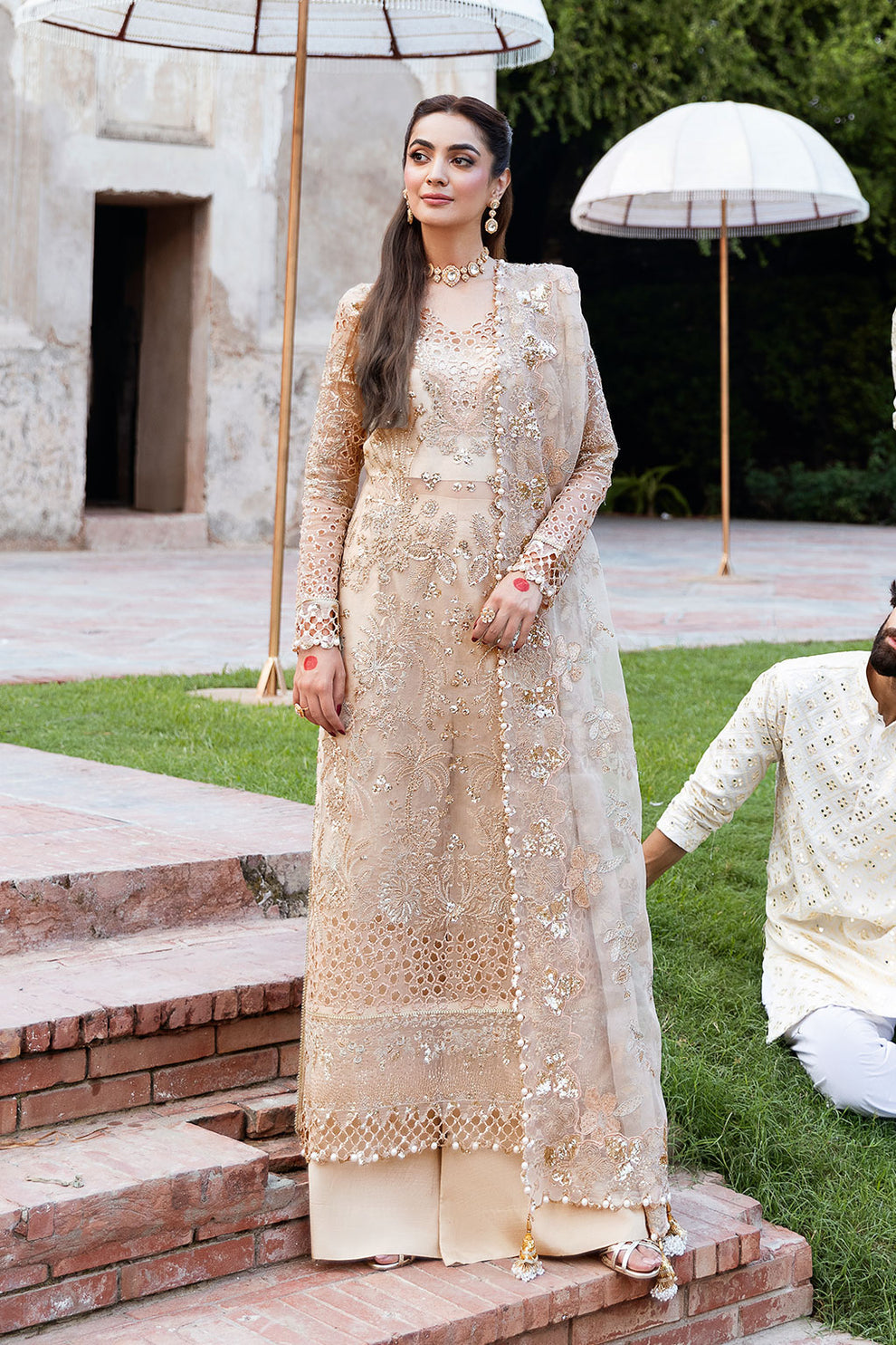 Shagna | Mehfil Festive Formals | SF-05- SUNDAL - by Libayah - Registered Vendor of : Shagna - 100% Original Designer Dress