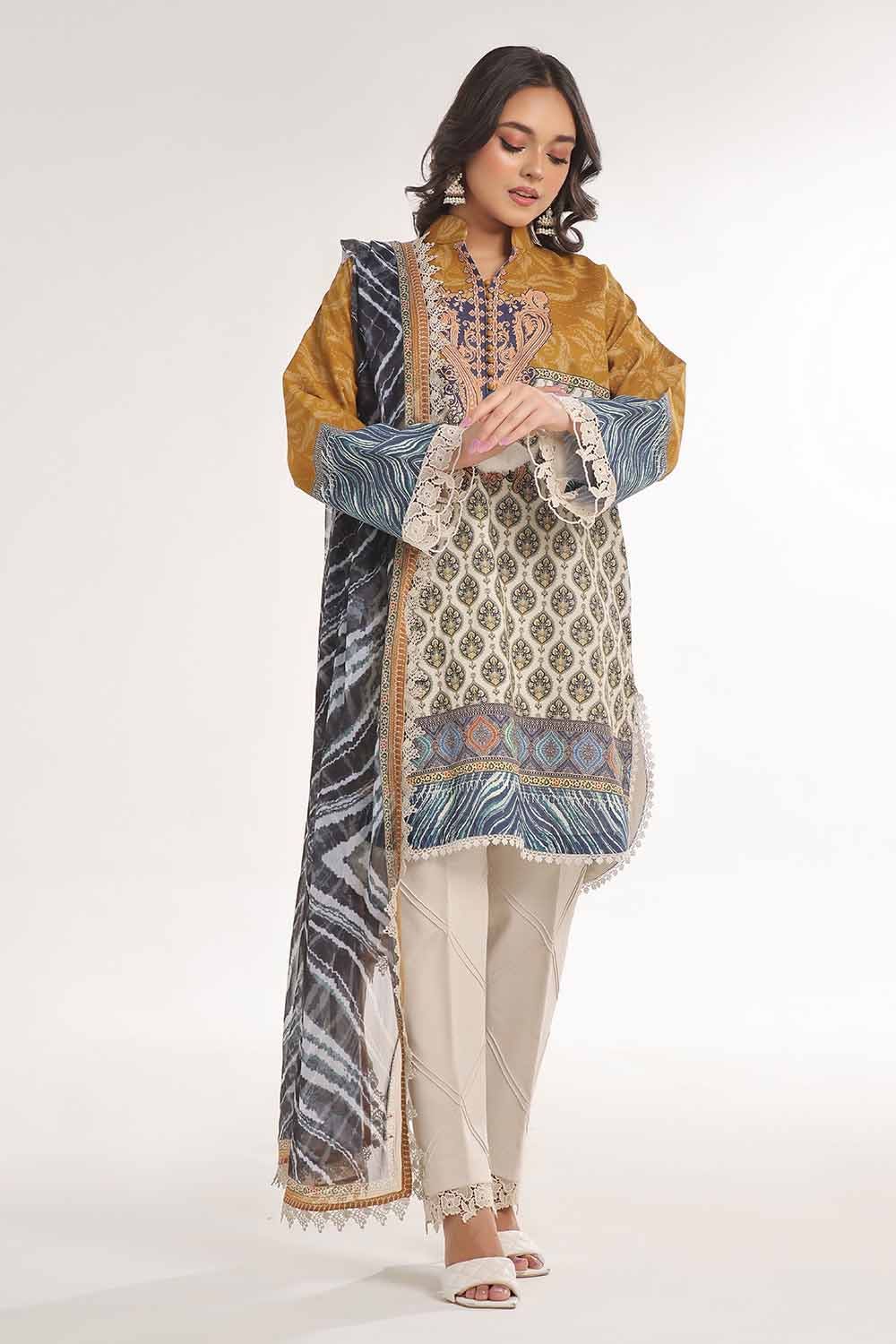 Gul Ahmed | MalMal Collection 24 | MFL-42003 by Gul Ahmed - Designer Dress - Type: Luxury - Available at Libayah - 100% Original