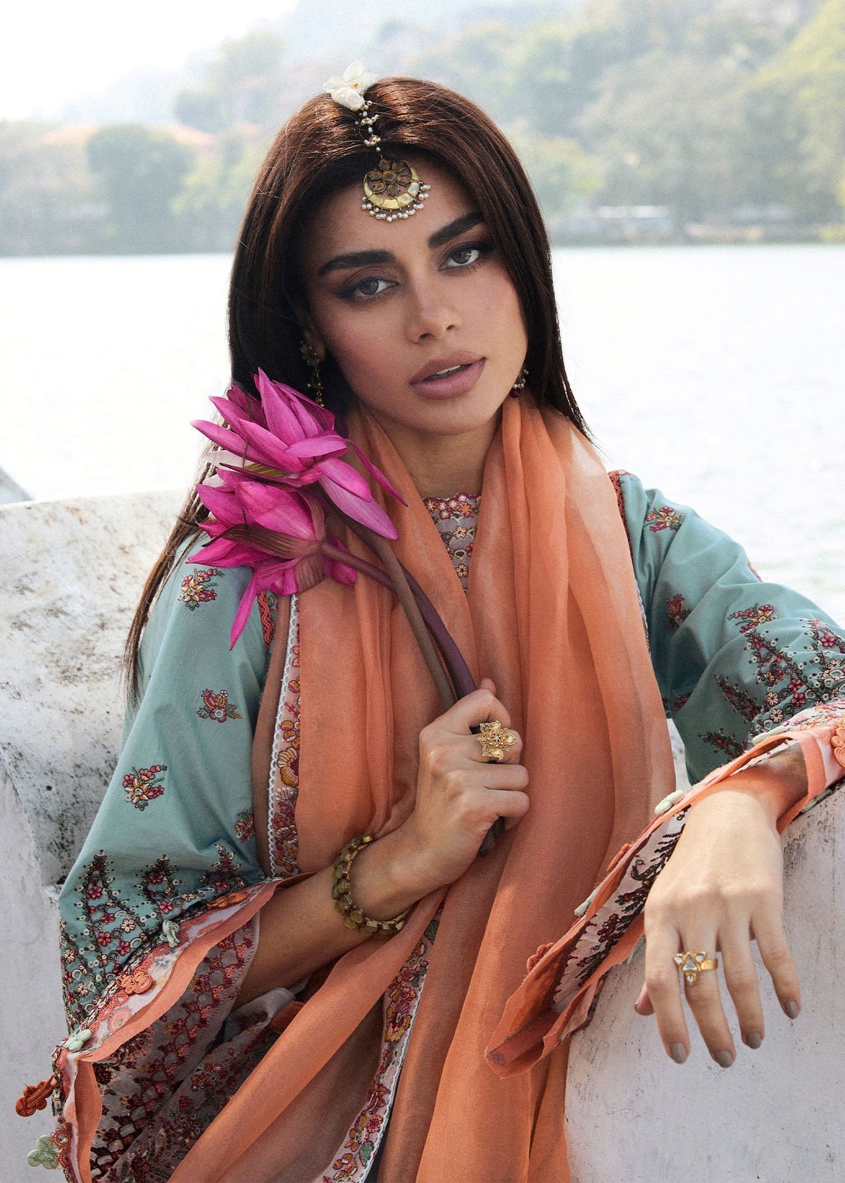 Hussain Rehar | Luxury Lawn 25 | Malibu by Hussain Rehar - Designer Dress - Type: Ladies Clothes - Available at Libayah - 100% Original