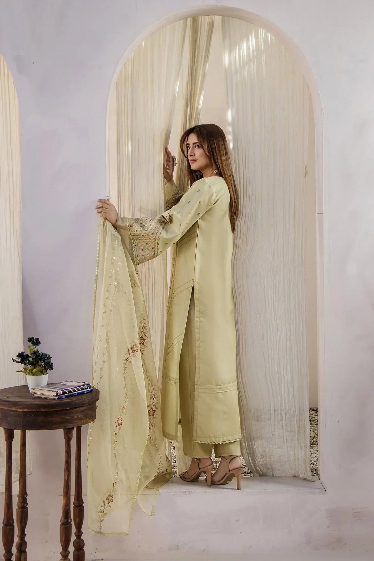 Rajwani | Sohani Casual Pret | MINT GOLD