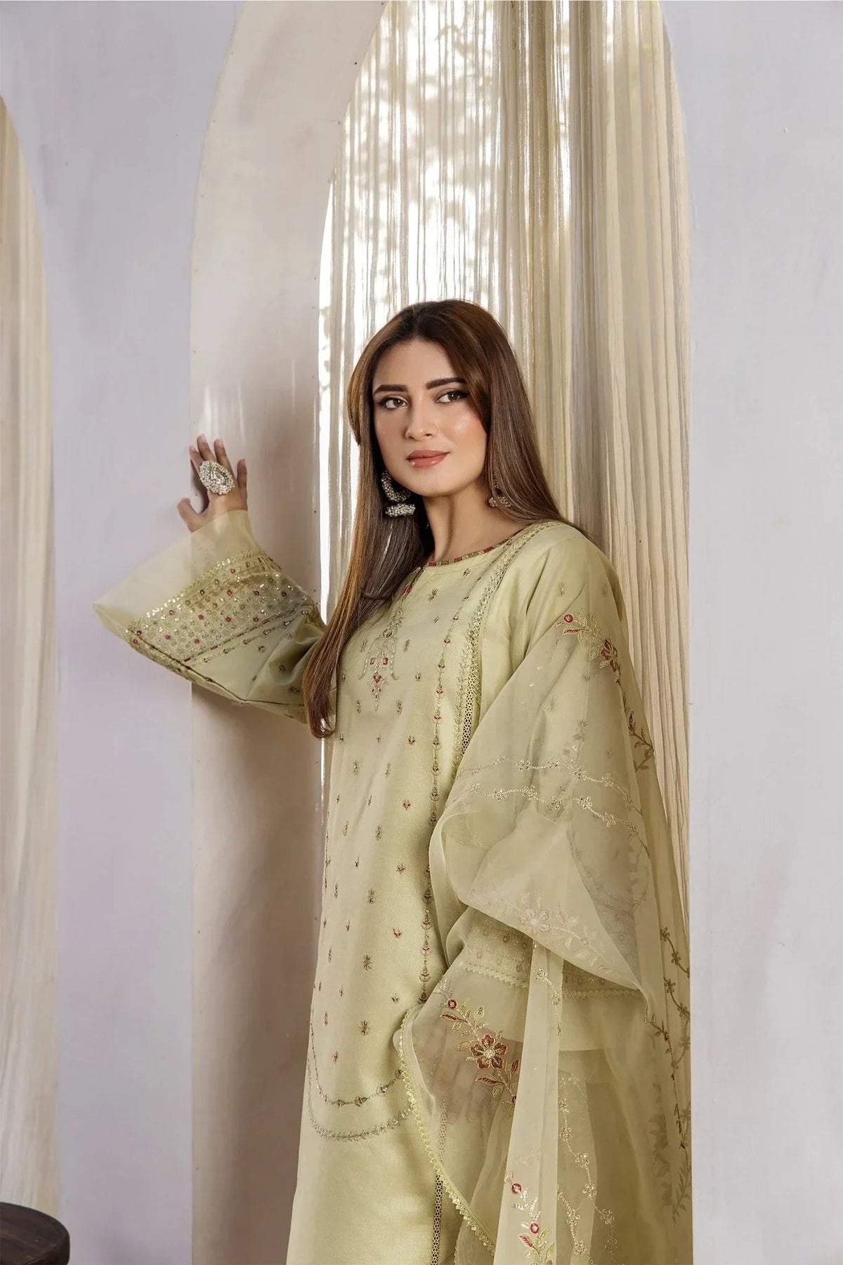 Rajwani | Sohani Casual Pret | MINT GOLD