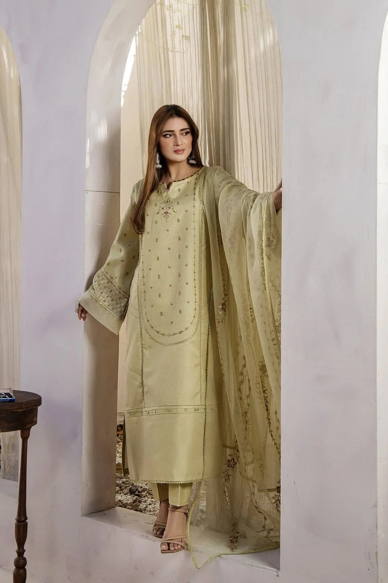MINT GOLD – authentic Pakistani dress from the Rajwani Sohani Casual Pret collection for women in the UK