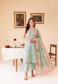 Faiza Faisal | FNF Printed Lawn | MINT DAISY by Faiza Faisal - Designer Dress  - Type : Ladies Clothes - Available at Libayah - 100% Original 