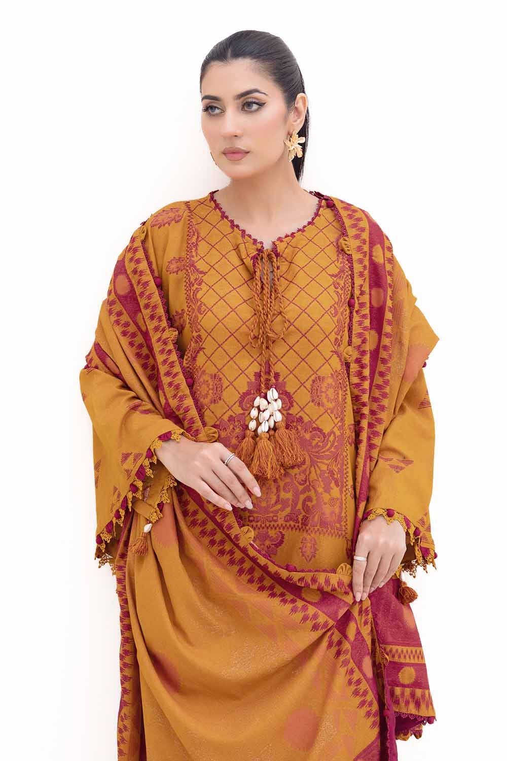 Gul Ahmed | Winter Collection 24 | Jacquard Suit MJ-42054 by Gul Ahmed - Designer Dress - Type: Ladies Clothes - Available at Libayah - 100% Original