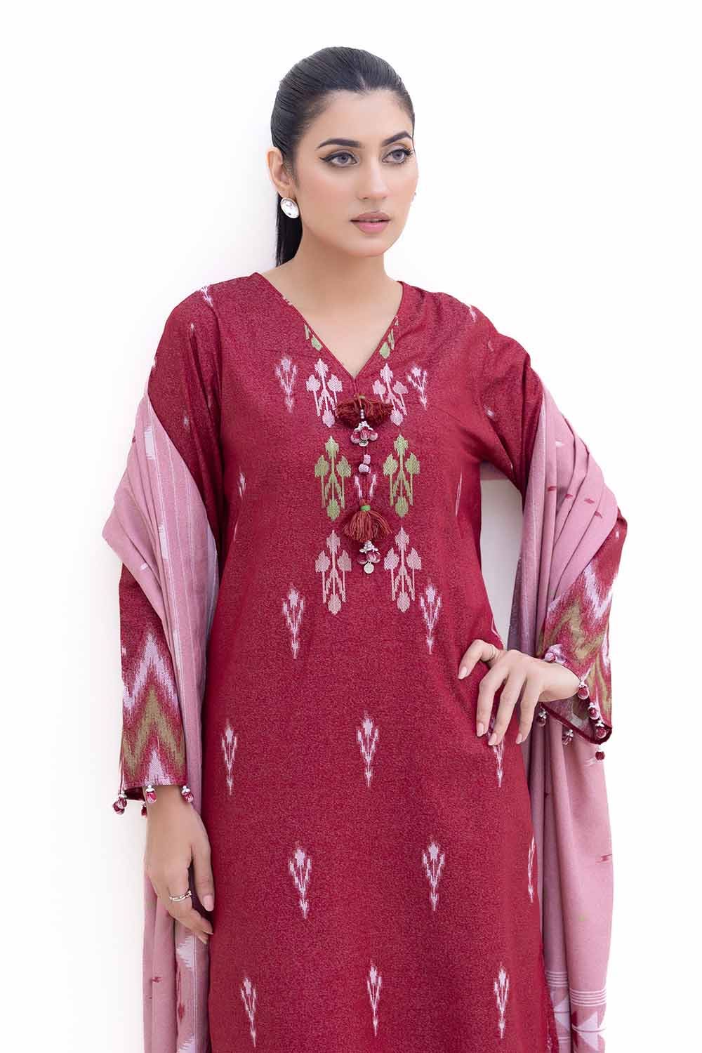 Gul Ahmed | Winter Collection 24 | Karandi Suit with Jacquard Dupatta MJ-42060 by Gul Ahmed - Designer Dress - Type: Ladies Clothes - Available at Libayah - 100% Original