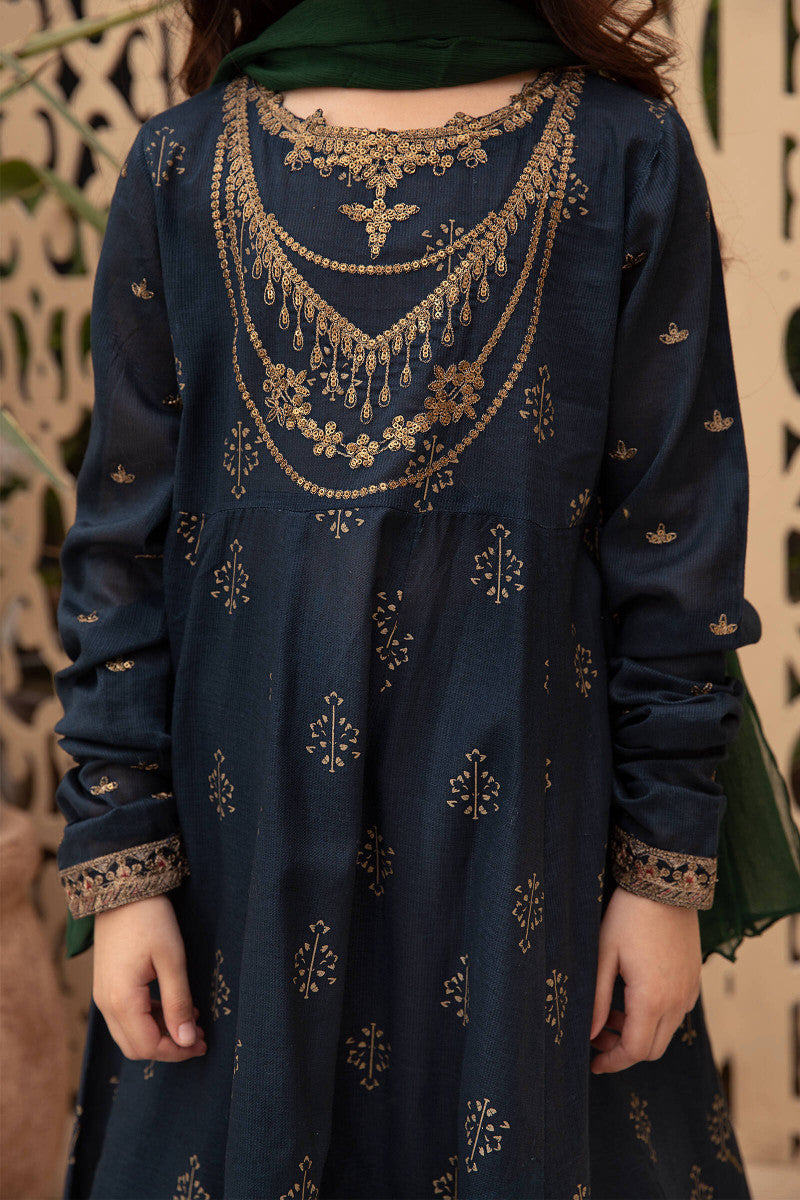 kids-clothes-mkd-ef21-23r1-teal-blue by Maria B Kids - Designer Dress  - Type : KidsClothes - Available at Libayah - 100% Original 