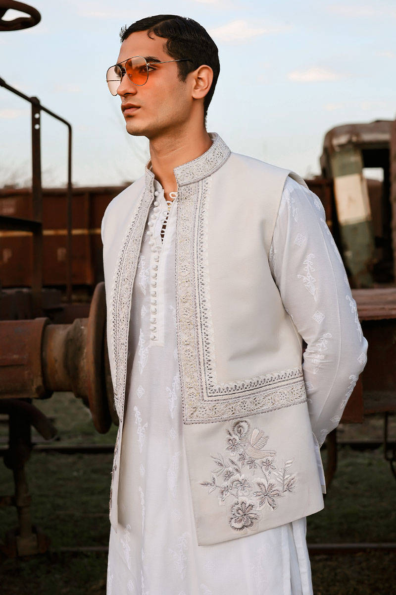 Pakistani Menswear | MNR-QAMAR-A by Libayah Ltd. - Designer Dress - Type: Menswear - Available at Libayah - 100% Original
