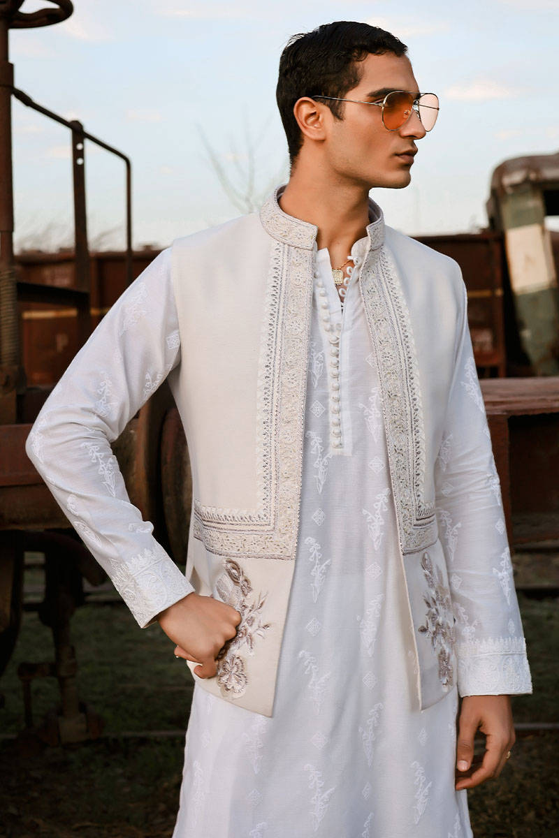 Pakistani Menswear | MNR-QAMAR-A by Libayah Ltd. - Designer Dress - Type: Menswear - Available at Libayah - 100% Original