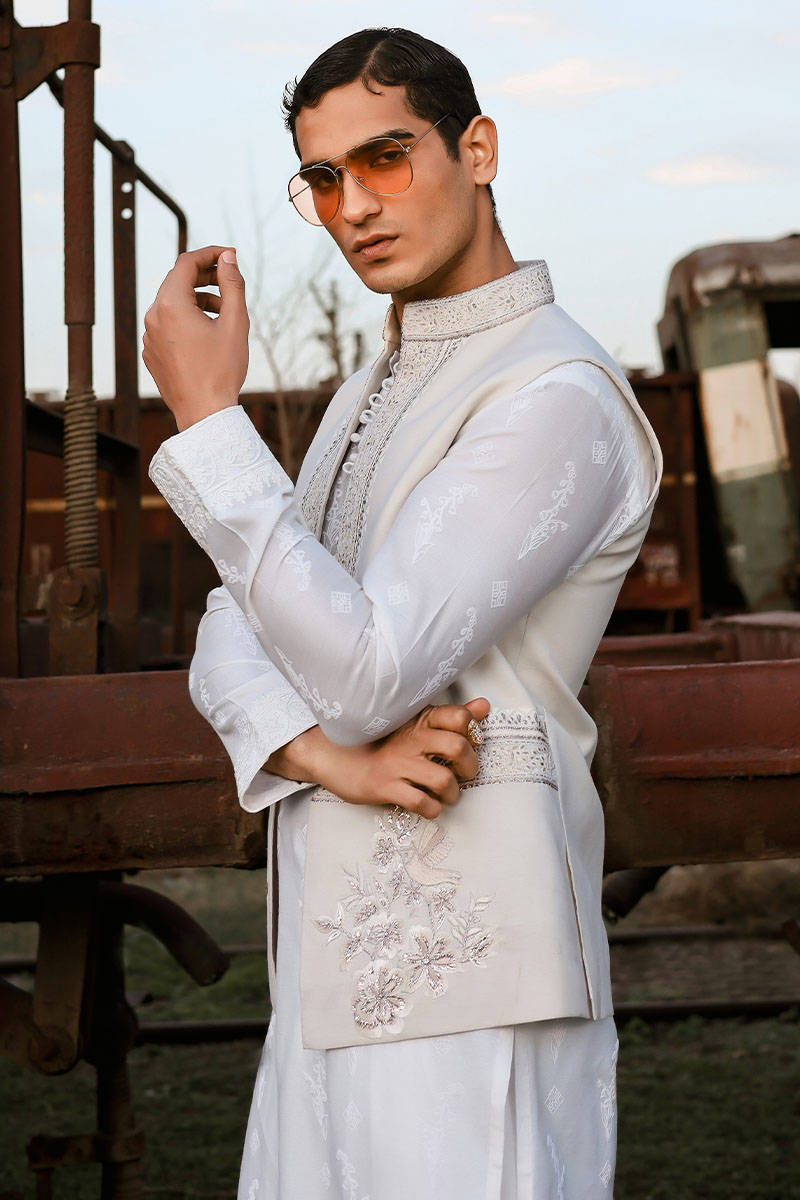 Pakistani Menswear | MNR-QAMAR-A by Libayah Ltd. - Designer Dress - Type: Menswear - Available at Libayah - 100% Original