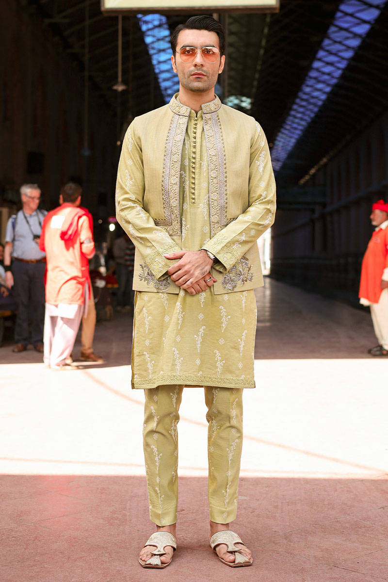 Pakistani Menswear | MNR-QAMAR-B by Libayah Ltd. - Designer Dress - Type: Menswear - Available at Libayah - 100% Original