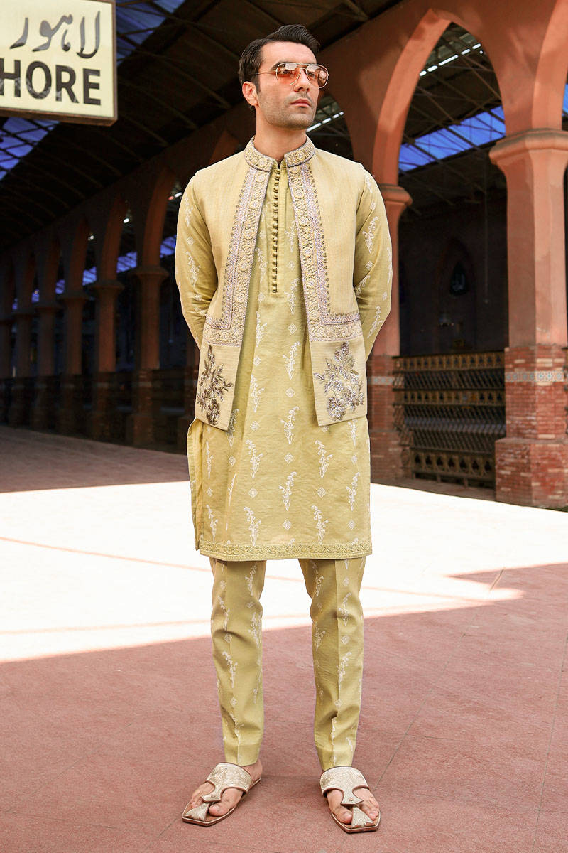 Pakistani Menswear | MNR-QAMAR-B by Libayah Ltd. - Designer Dress - Type: Menswear - Available at Libayah - 100% Original