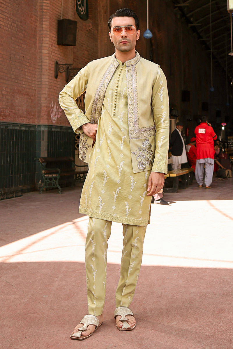 Pakistani Menswear | MNR-QAMAR-B by Libayah Ltd. - Designer Dress - Type: Menswear - Available at Libayah - 100% Original