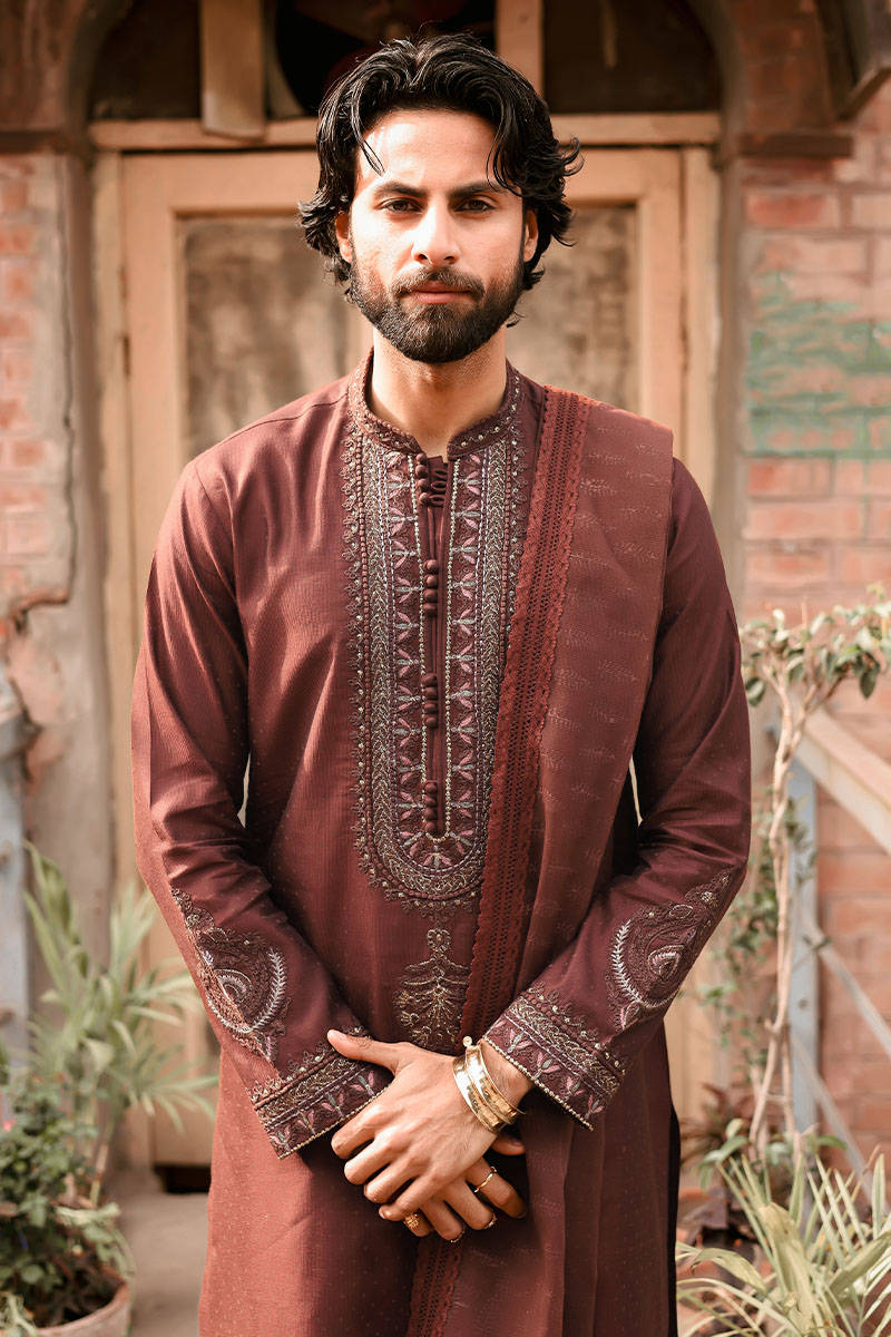 Pakistani Menswear | MNR-AQIB by Libayah Ltd. - Designer Dress - Type: Menswear - Available at Libayah - 100% Original