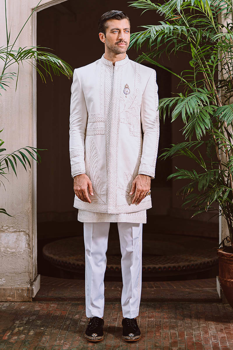 Pakistani Menswear | MNR-QAMAR by Libayah Ltd. - Designer Dress - Type: Menswear - Available at Libayah - 100% Original